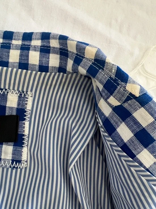 NWT J. Crew Campbell Linen Blazer Blue White Gingham Check Sz 6 - Picture 7 of 11